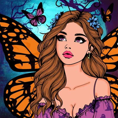 butterfly fairy realistic girl