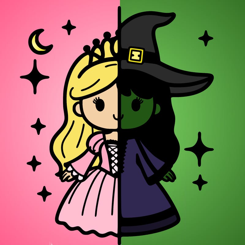 split princess and witch