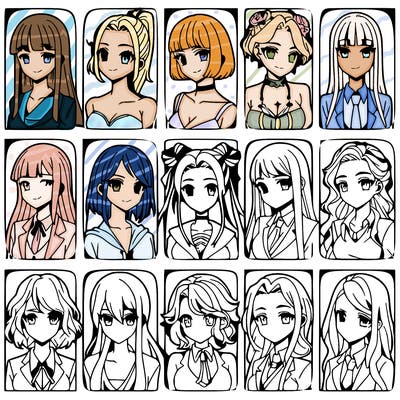 girls that look diffrent anime