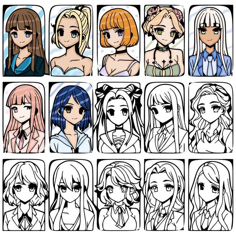 girls that look diffrent anime