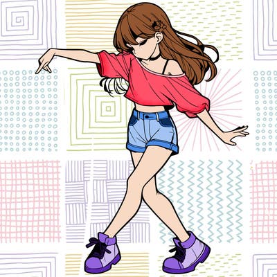 realistic girl danceing