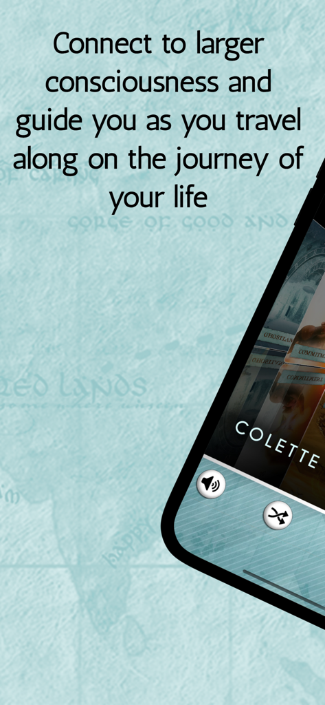 Interface do aplicativo Oráculo do Mapa Encantado com texto sobre jornada espiritual