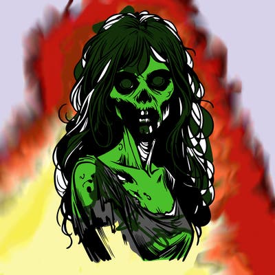 creepy realistic zombie girl