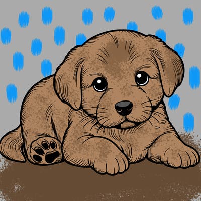 a cute realistic puppy