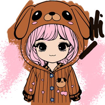 realistic girl in dog pjs