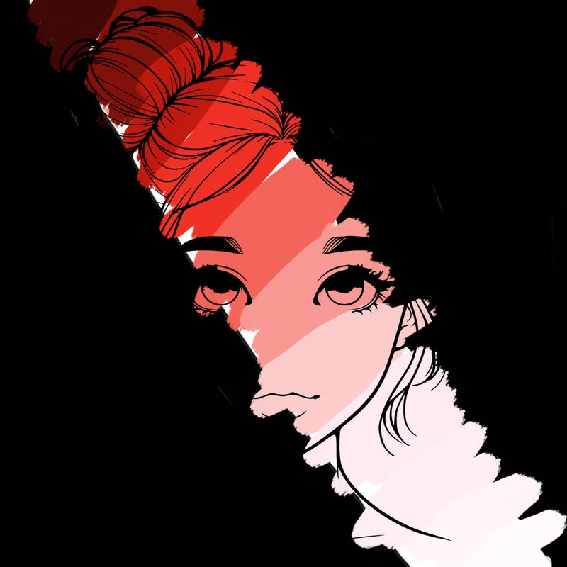 realistic girl with two buns on top of her head