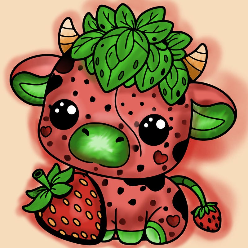 cute strawberry cow