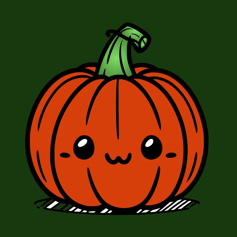 a simple thin line pumpkin with thin lines for coloring book