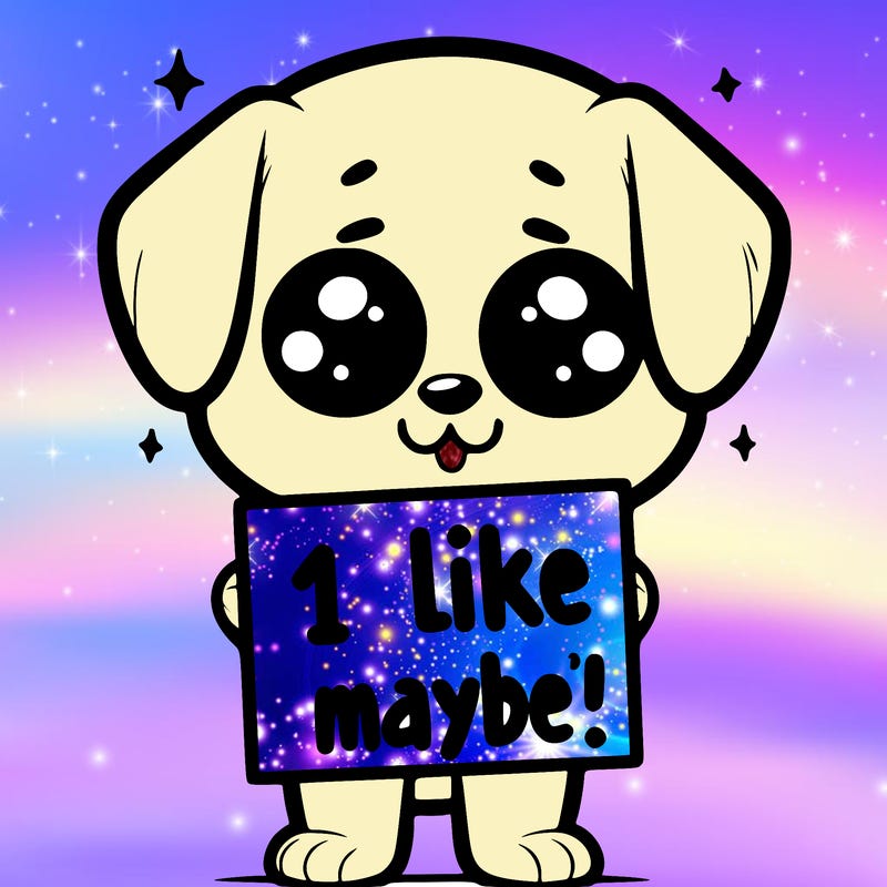 cute dog holding sine that says 1 like maybe?