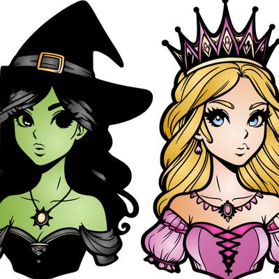 elphaba and glinda from wicked
