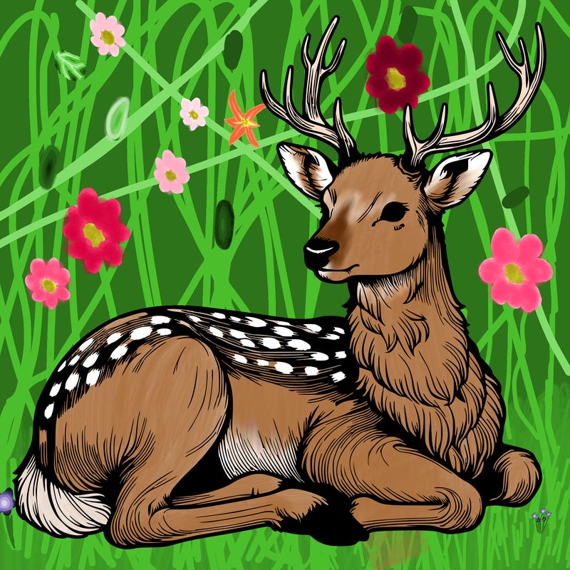 realistic deer with antlers