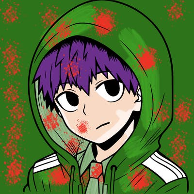 manga character with a hoodie