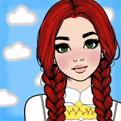 realistic girl with braids