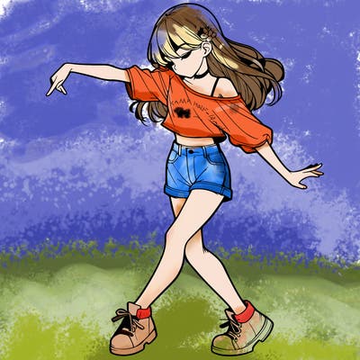 realistic girl danceing