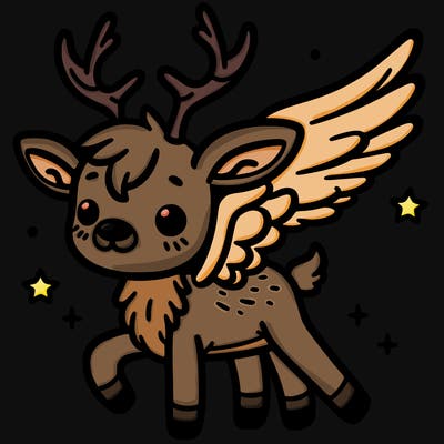 reindeer with wings