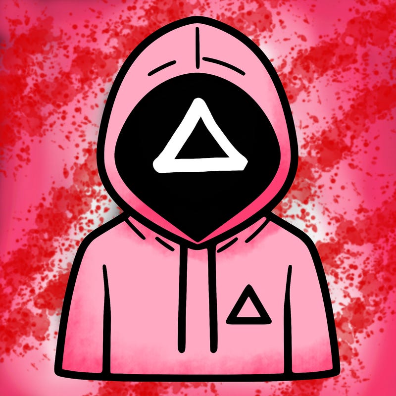 a person with non face waering a hoodie with a small triangle symbol