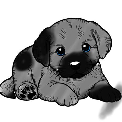 a cute realistic puppy