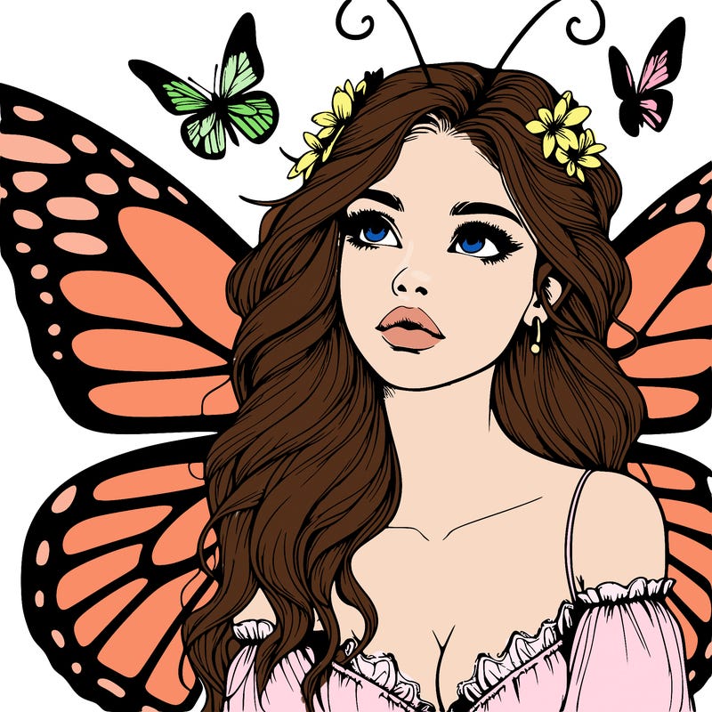 butterfly fairy realistic girl