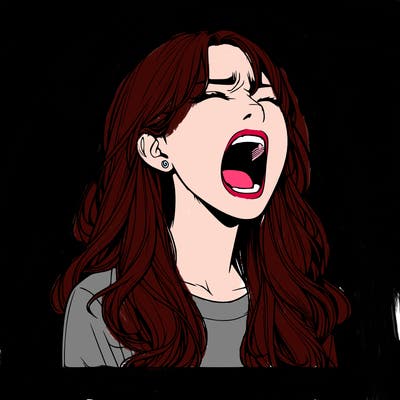 screaming realistic, girl