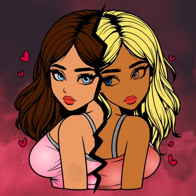 realistic girl split