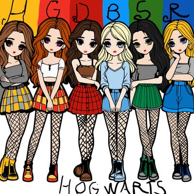 a group of girls realistic