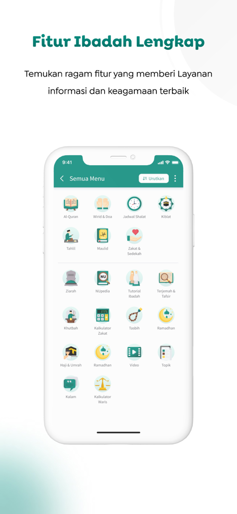 NU Online - Super App - A mobile interface of NU Online Super App displaying its complete set of Islamic worship features and religious tools.