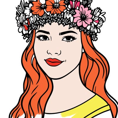 girl with flowers crown