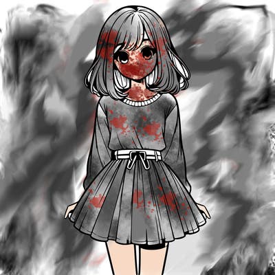 realistic girl with a skirt on