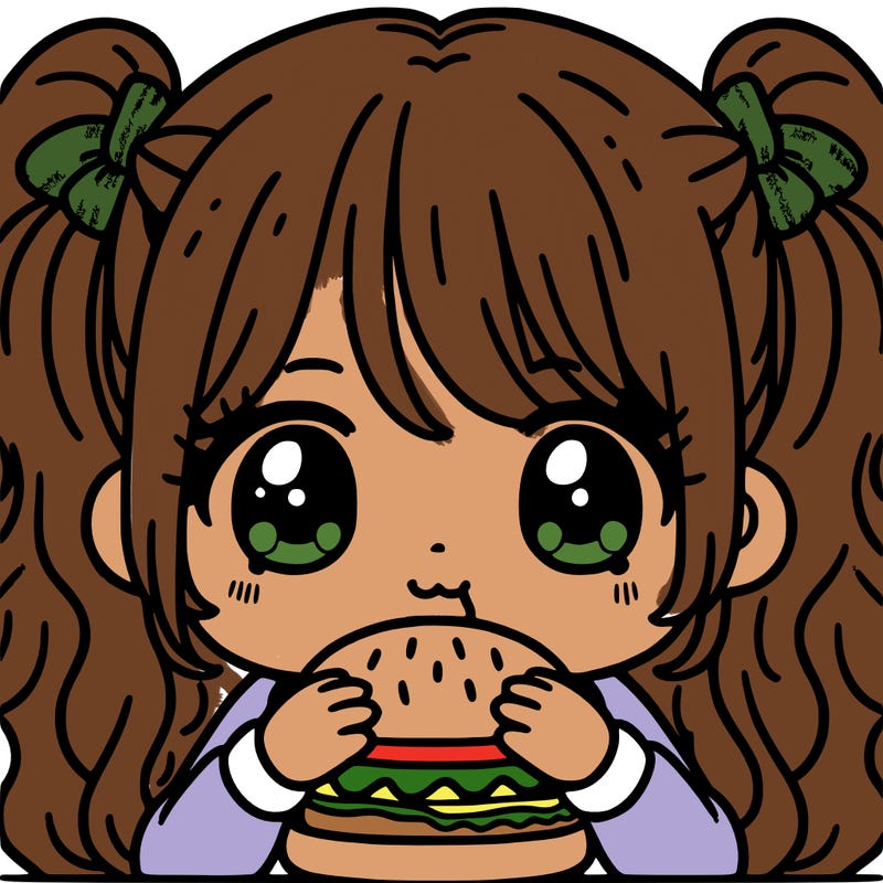 girl eating a hamburger