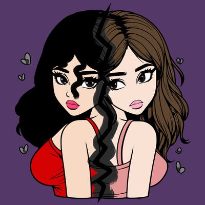 realistic girl split