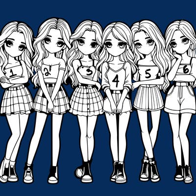 a group of girls realistic