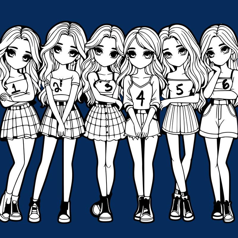 a group of girls realistic