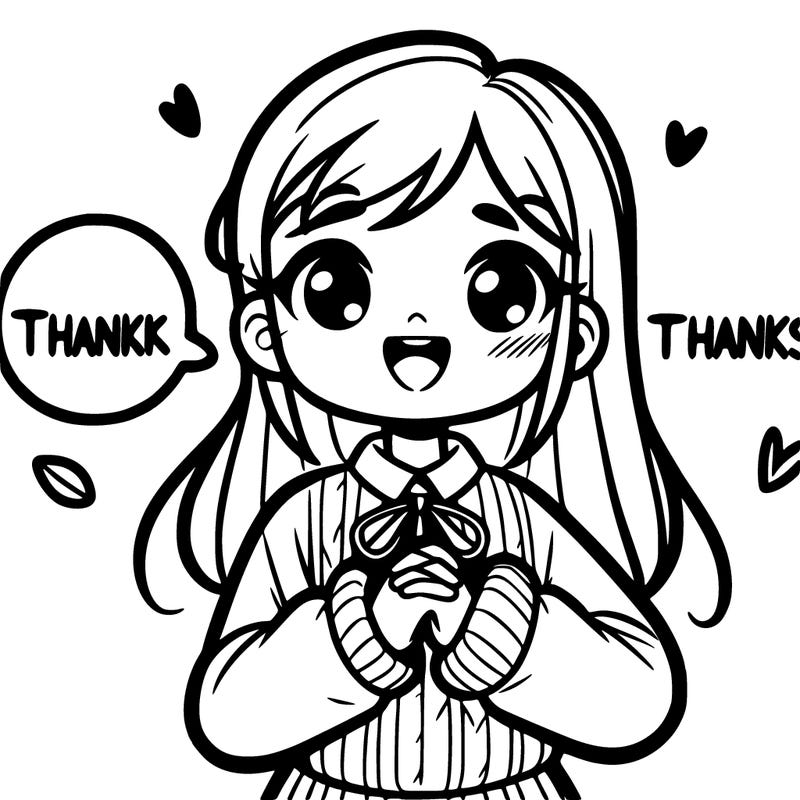 girl saying thanks