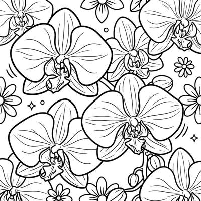 Delight your little one with this charming Phalaenopsis Orchid coloring page, perfectly designed for young artists. They'll love bringing these elegant flowers to life with their favorite colors.