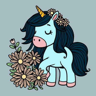 unicorn with flowers
