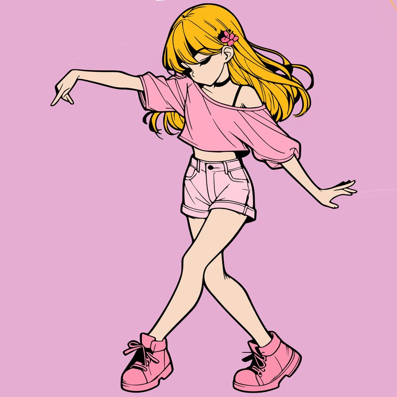 realistic girl danceing