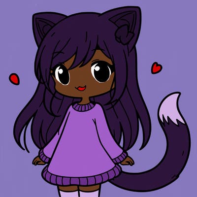 girl with cat ears and tail