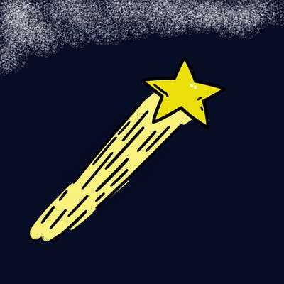 a shooting star in the sky