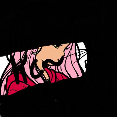 a realistic girl spray painting