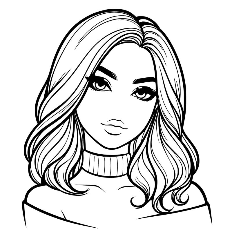 realistic girl that looks mysterious and confident