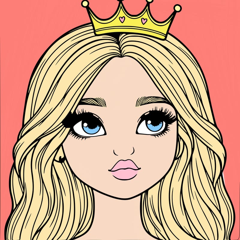 a realistic girl with a crown on