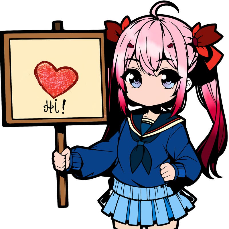 anime girl holding a sign