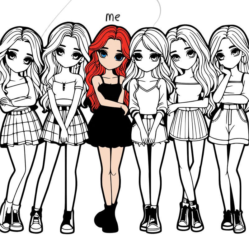 a group of girls realistic