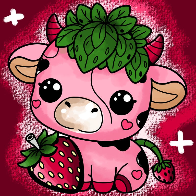 cute strawberry cow