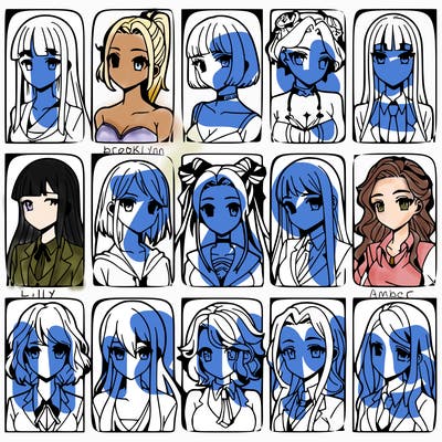 girls that look diffrent anime