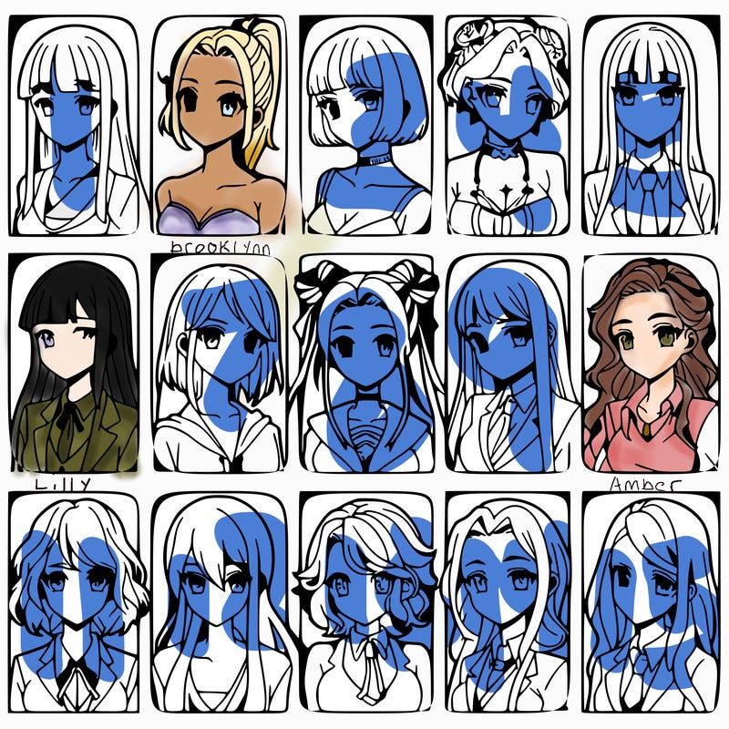 girls that look diffrent anime