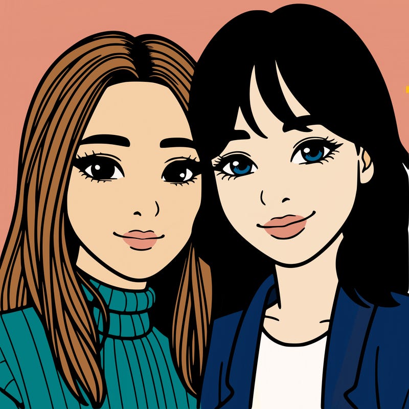 asian woman being in a couple with a latina woman realistic