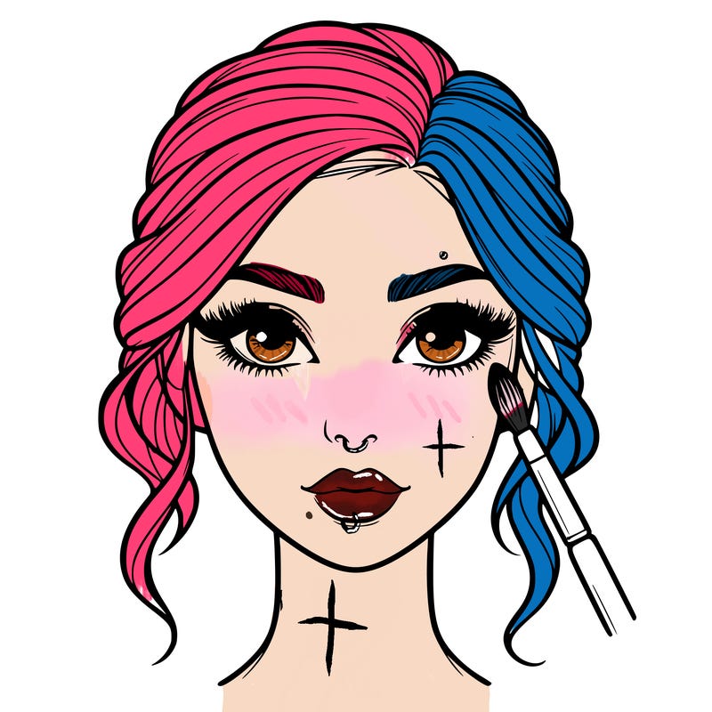 realistic person with makeup