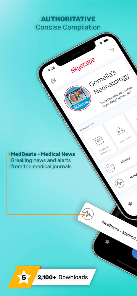 Gomella's Neonatology - Gomellas Neonatology app screen featuring medical news updates and user ratings
