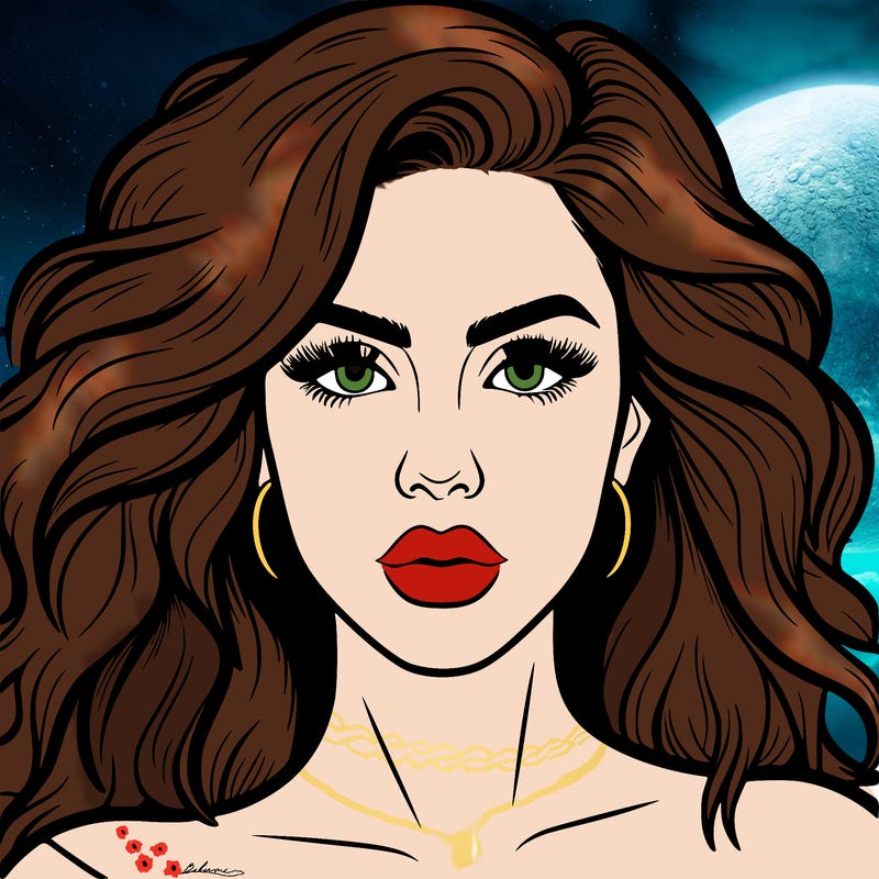 realistic girl eyes lips mouth hair pop star